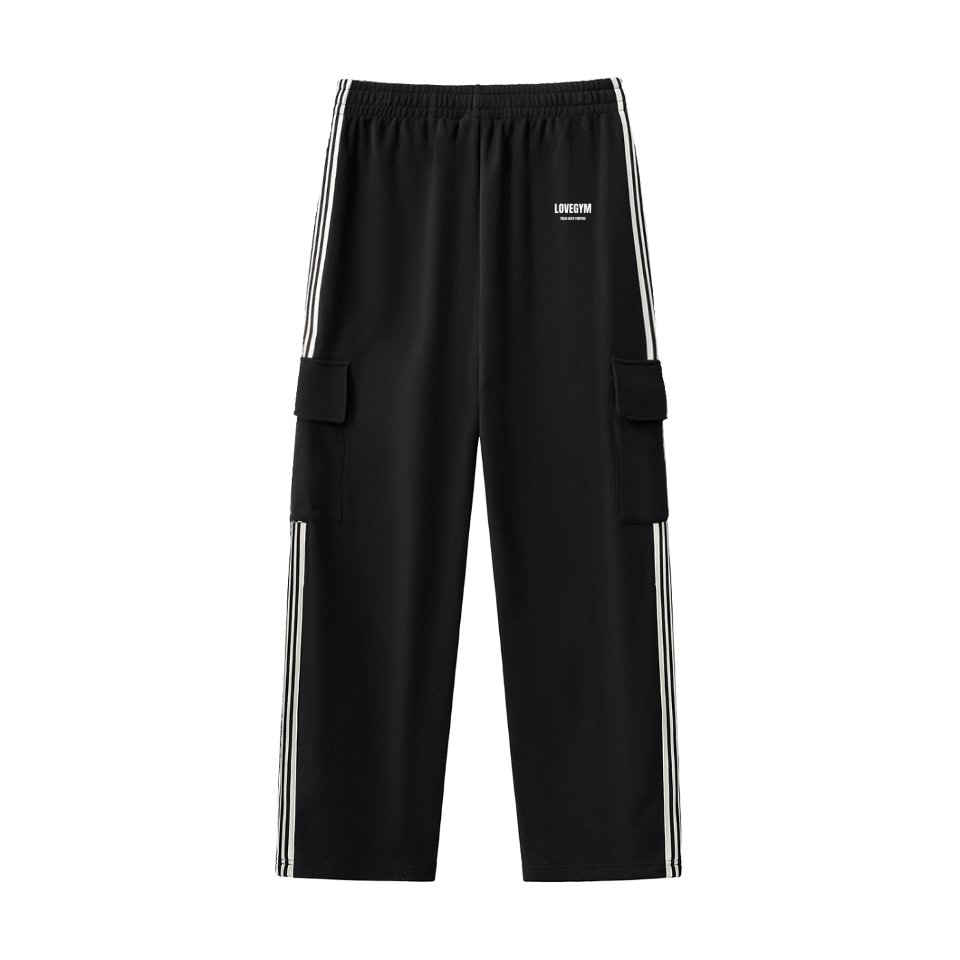 Side Stripe Straight-Leg Tracksuit Bottoms