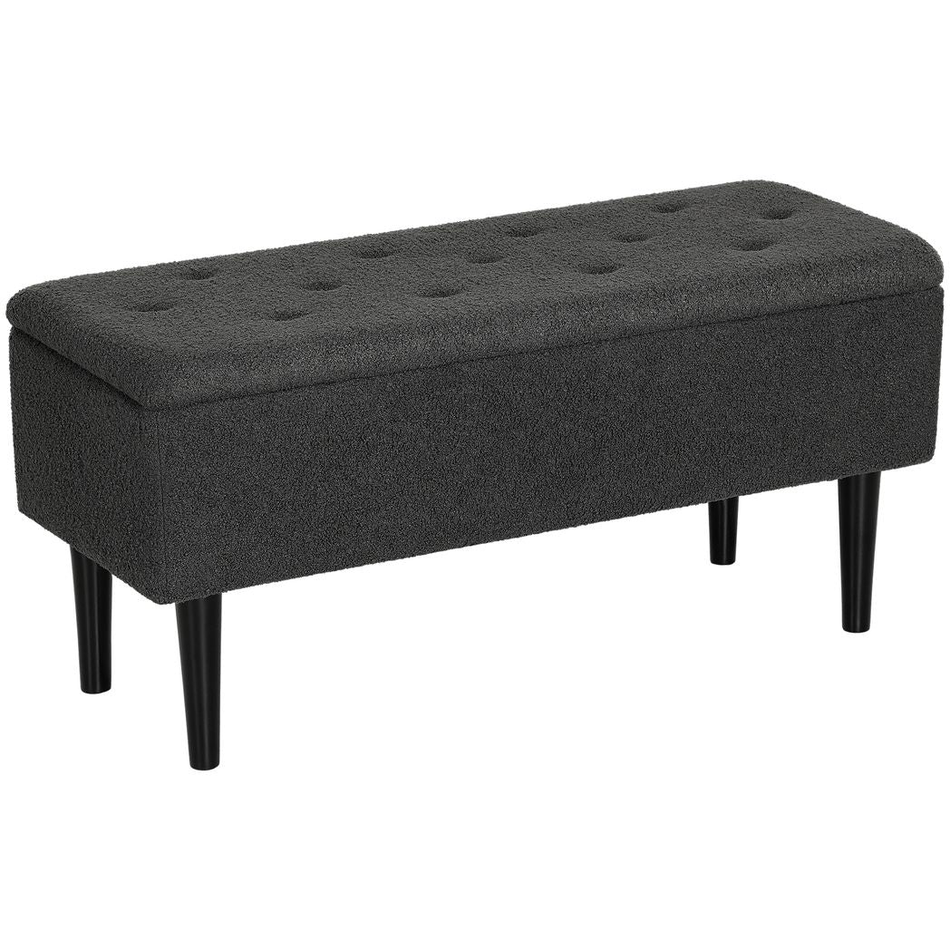 HOMCOM 15" Ottoman Storage Box with 47L Storage Capacity