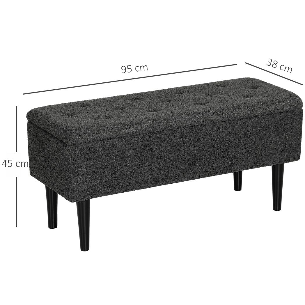 HOMCOM 15" Ottoman Storage Box with 47L Storage Capacity
