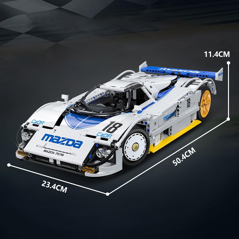 CaDA C63007W Mazda 787B 1:10 Licensed Racing Car Model - 1797 Pieces with Rotary Engine Simulation