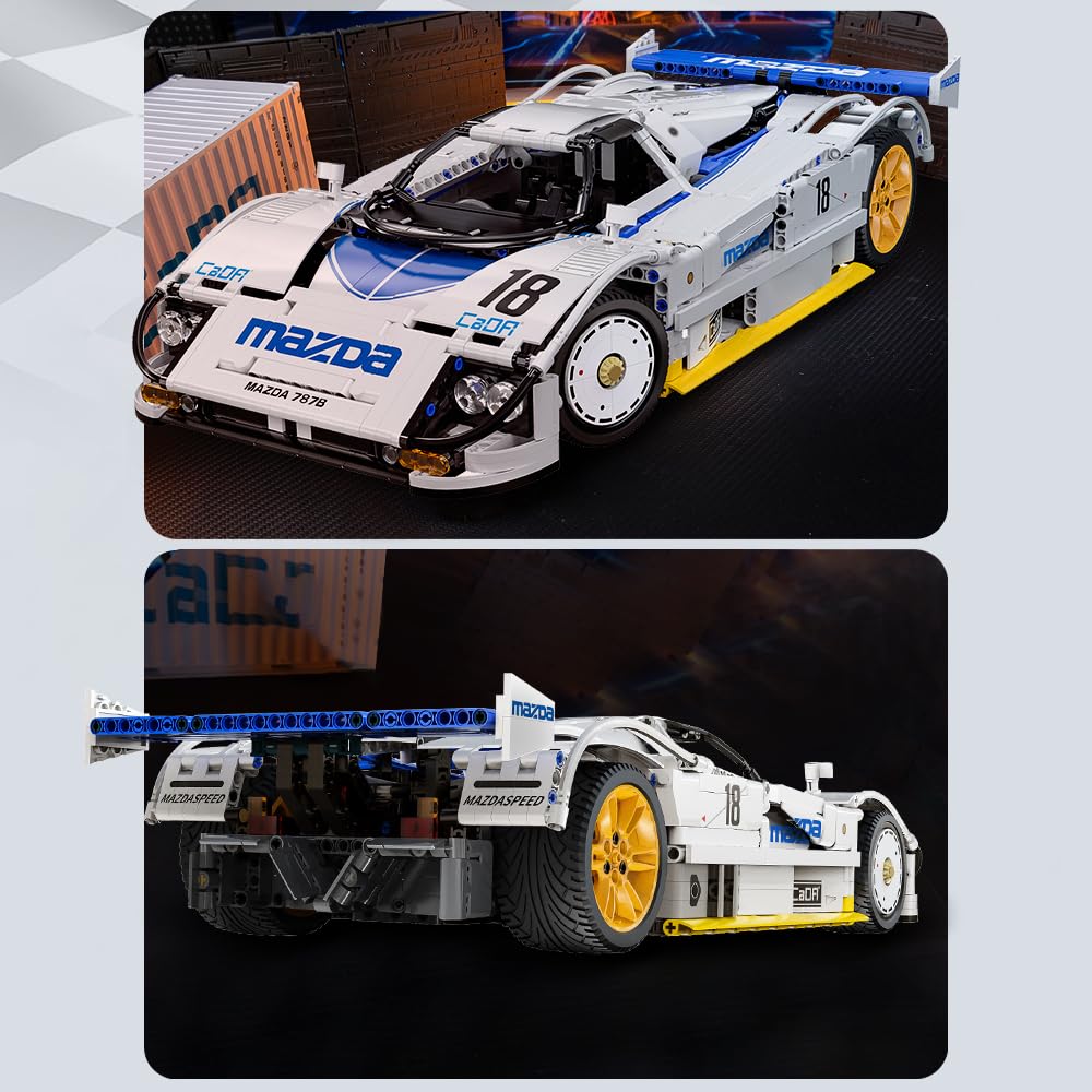 CaDA C63007W Mazda 787B 1:10 Licensed Racing Car Model - 1797 Pieces with Rotary Engine Simulation