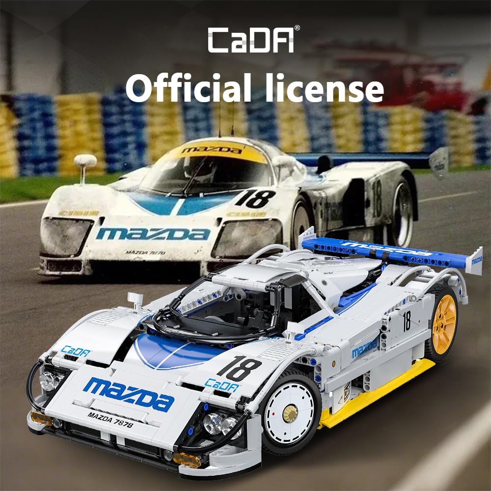 CaDA C63007W Mazda 787B 1:10 Licensed Racing Car Model - 1797 Pieces with Rotary Engine Simulation