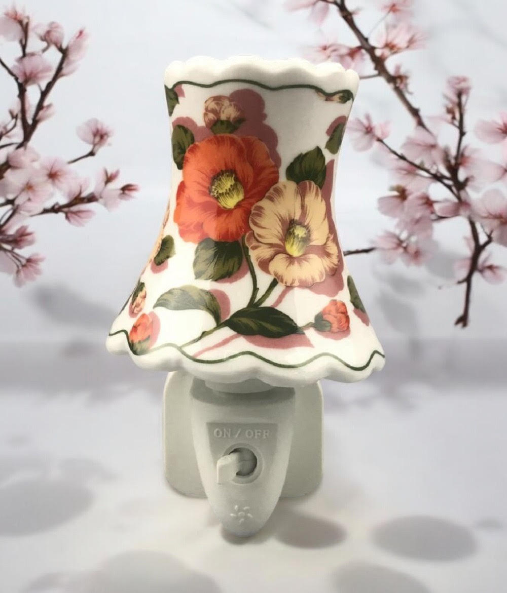 8 INCH FLORAL LED NIGHTLIGHT ORANGE & PASTEL