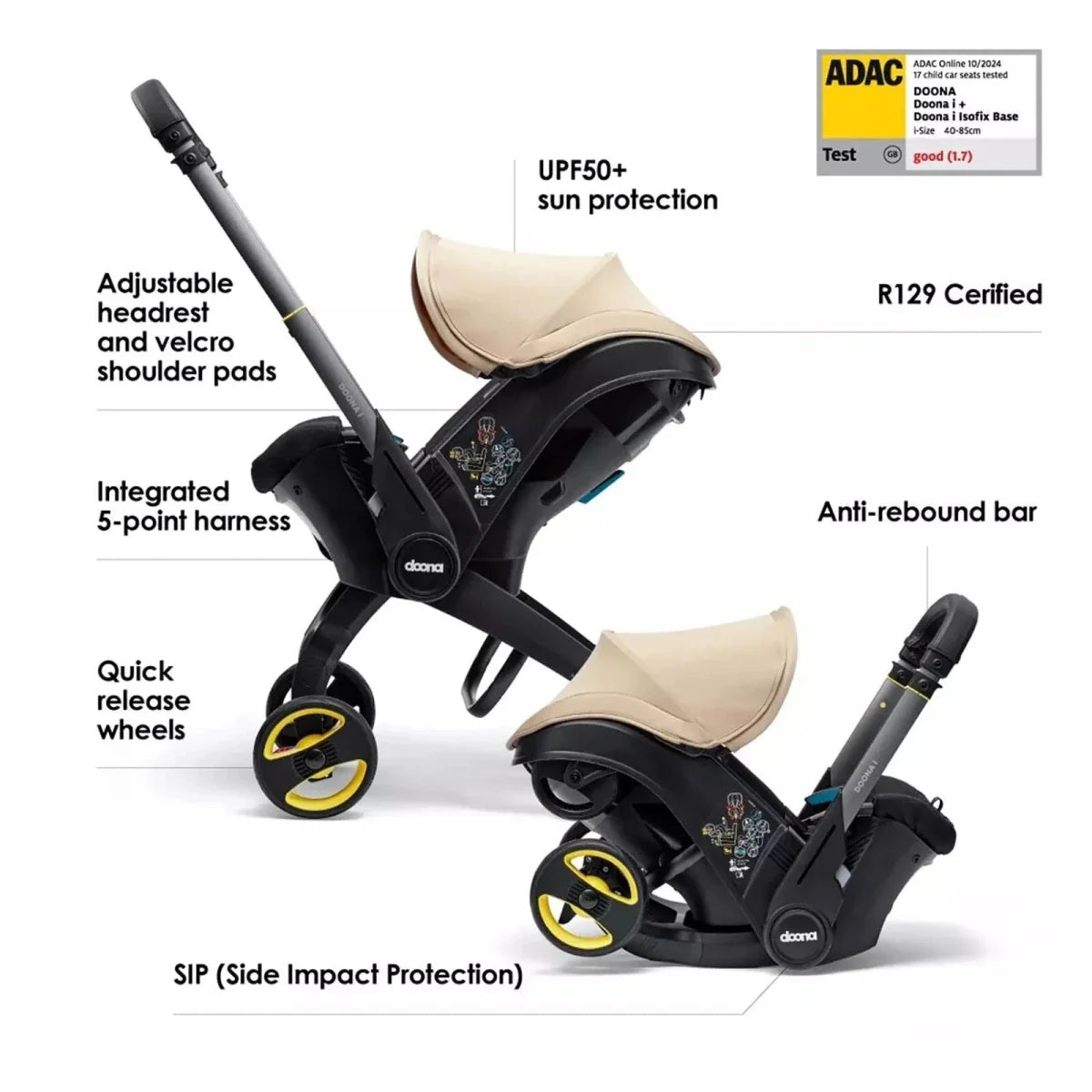 Doona i Infant Car Seat & Stroller - Sahara Sand