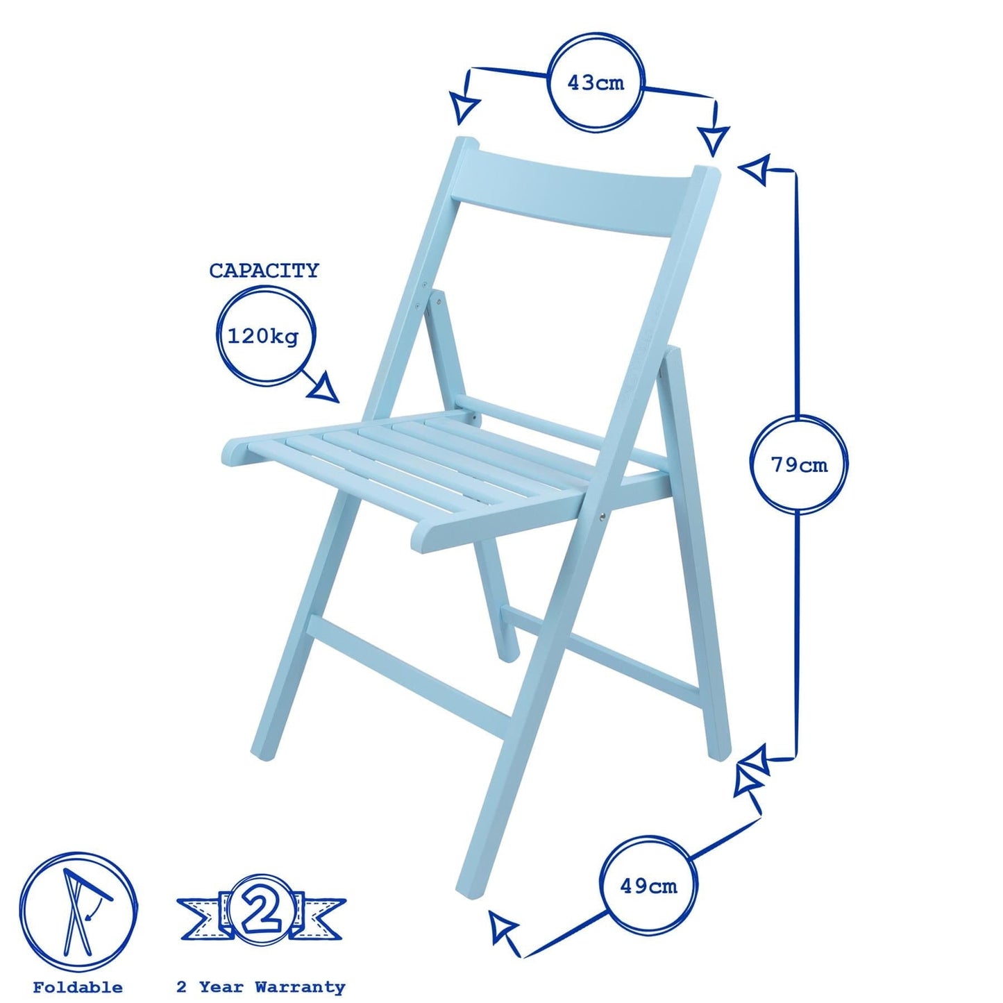 Dove Grey Beech Wood Folding Chair