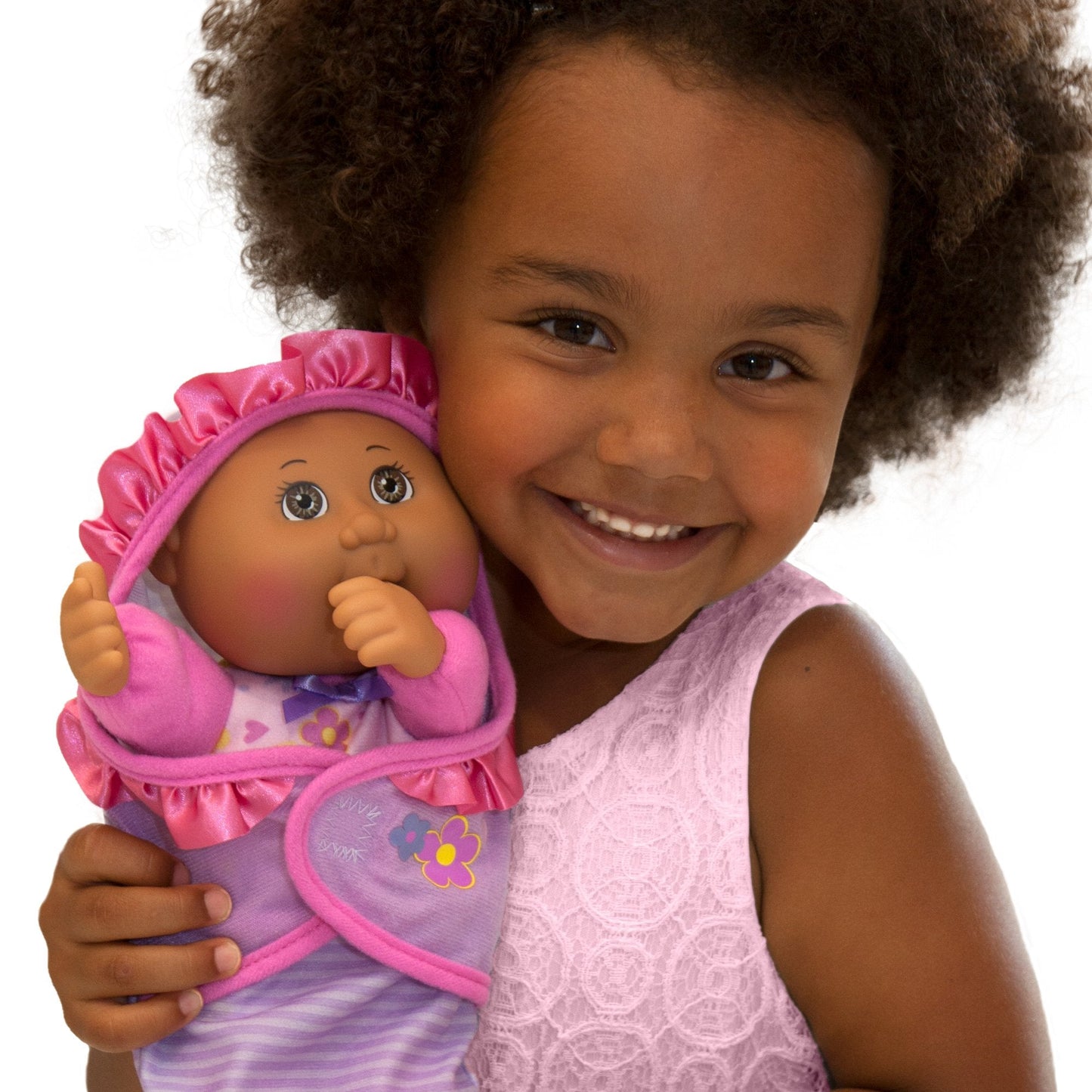 Cabbage Patch Kids Official Newborn African American Girl Doll – 9-Inch Lil' Swaddler with Swaddle and Adoption Birth Announcement