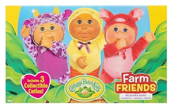 Cabbage Patch Kids Barnyard Friends 3-Pack – 9-Inch Collectible Dolls