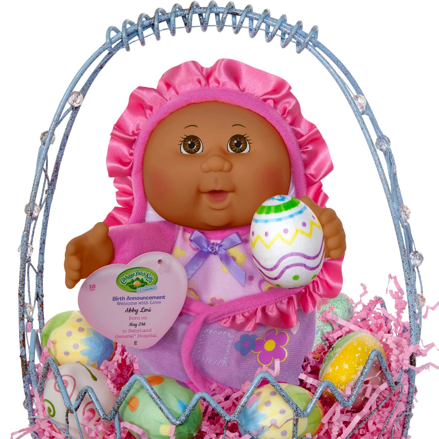 Cabbage Patch Kids Official Newborn African American Girl Doll – 9-Inch Lil' Swaddler with Swaddle and Adoption Birth Announcement