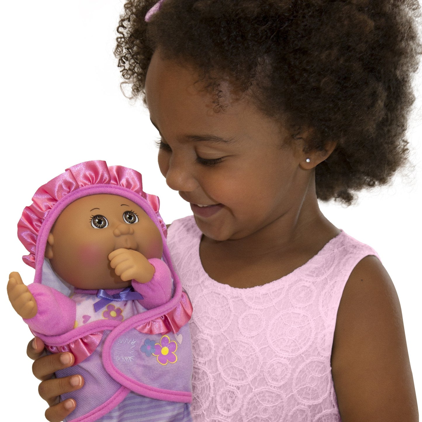 Cabbage Patch Kids Official Newborn African American Girl Doll – 9-Inch Lil' Swaddler with Swaddle and Adoption Birth Announcement
