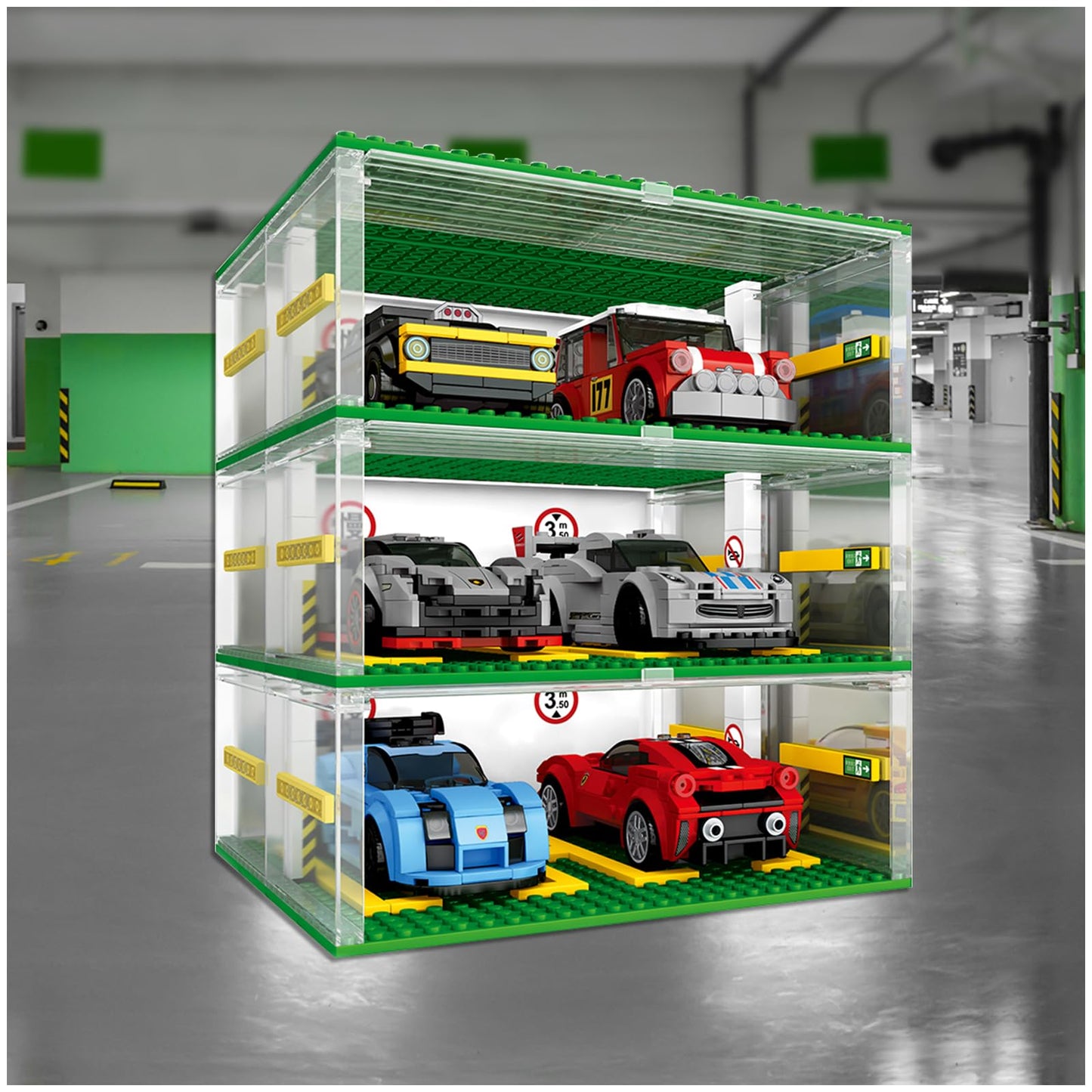 Cabeeskii Parking Garage – 3-Layer Speed Champions Display Case (130 PCS)