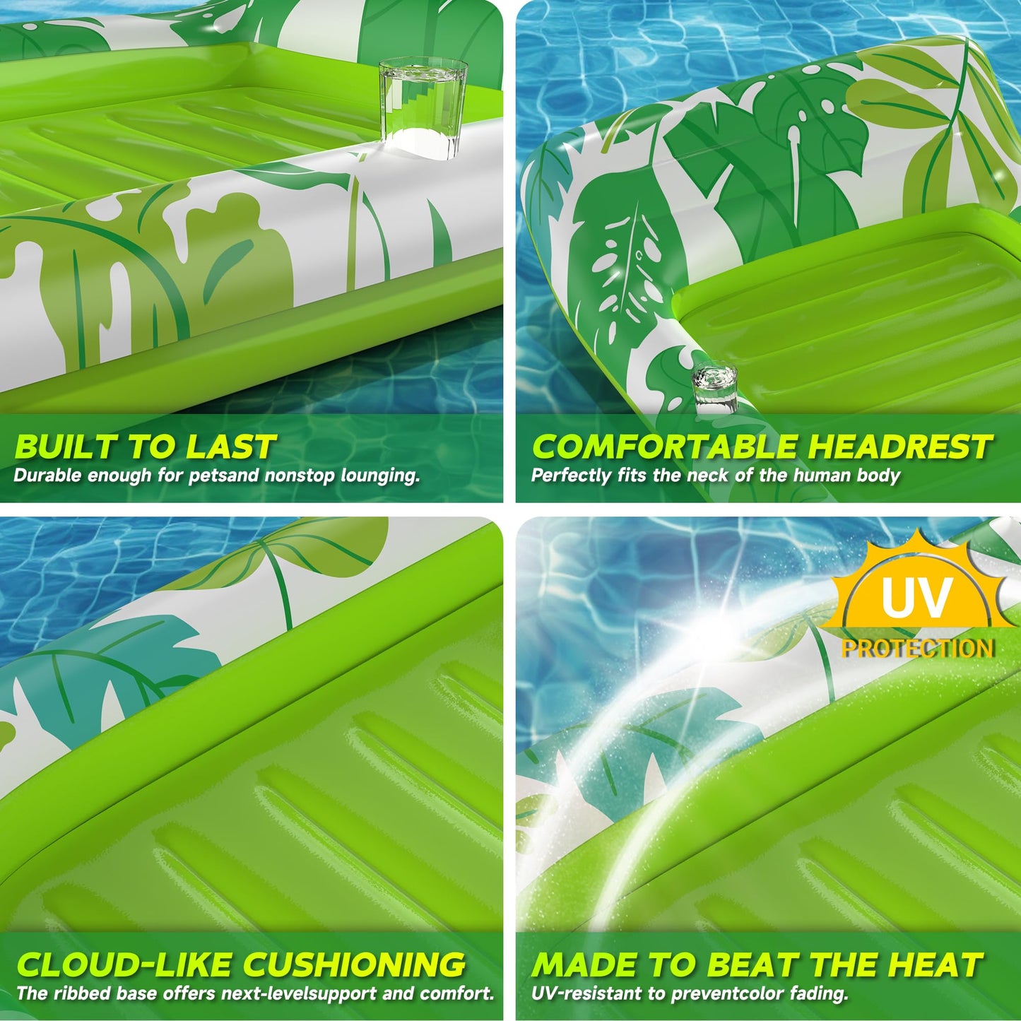 CACSPS 4-in-1 Inflatable Tanning Lounger Float for Adults