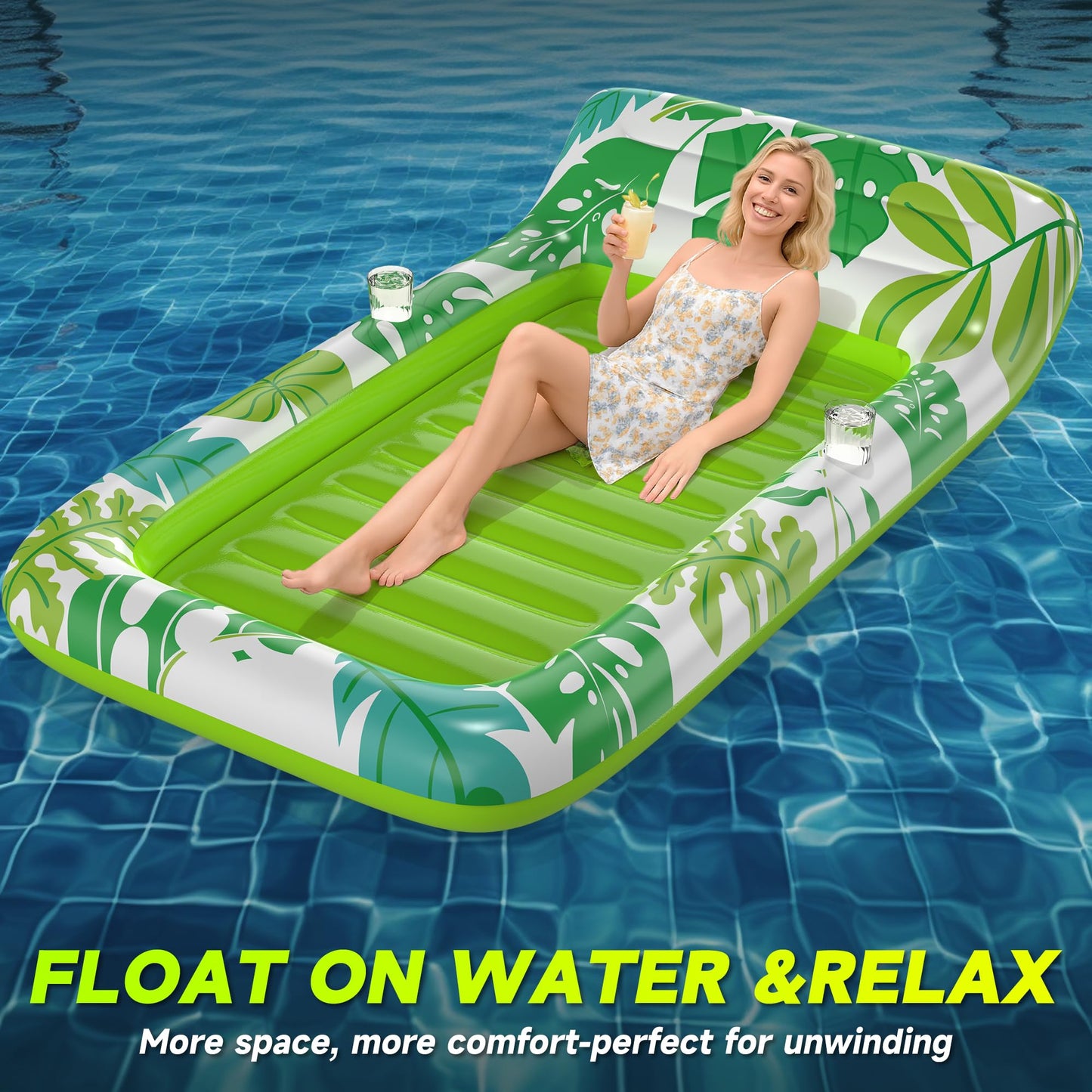 CACSPS 4-in-1 Inflatable Tanning Lounger Float for Adults