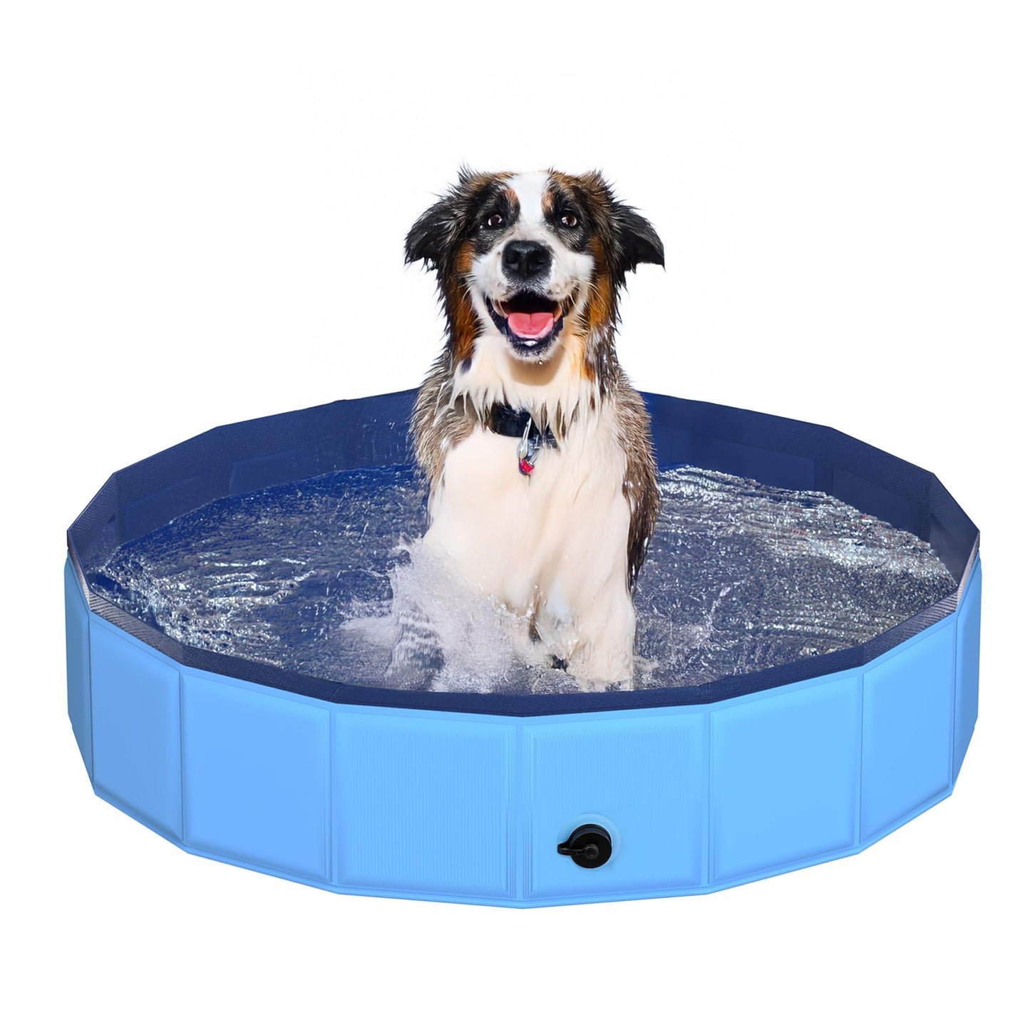 CACSPS Foldable Dog Pool 39.5 x 12 – Portable, Non-Slip