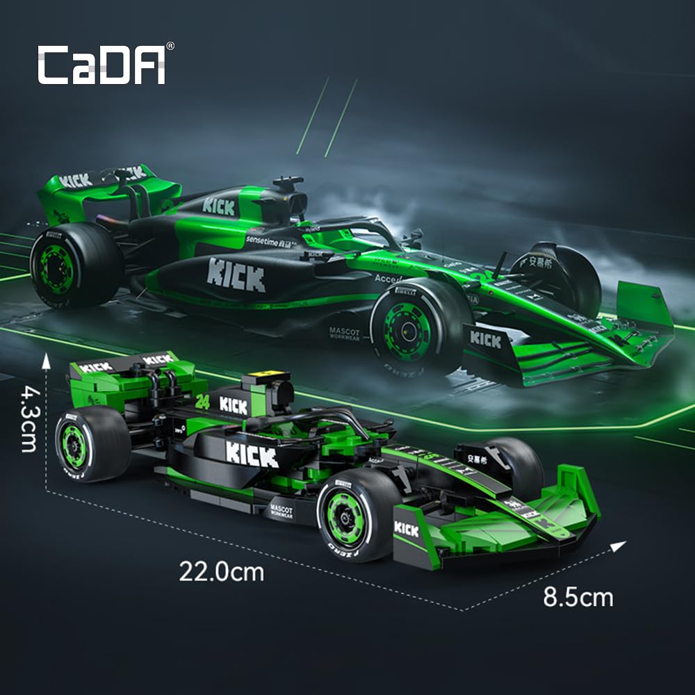 CaDA C55032W Kick Sauber F1 Team C44 Racing Building Set - 1:24 Scale, 314 pcs