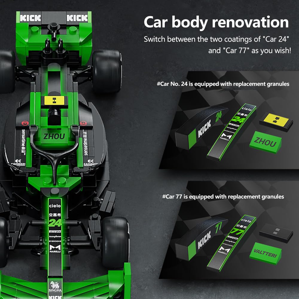 CaDA C55032W Kick Sauber F1 Team C44 Racing Building Set - 1:24 Scale, 314 pcs