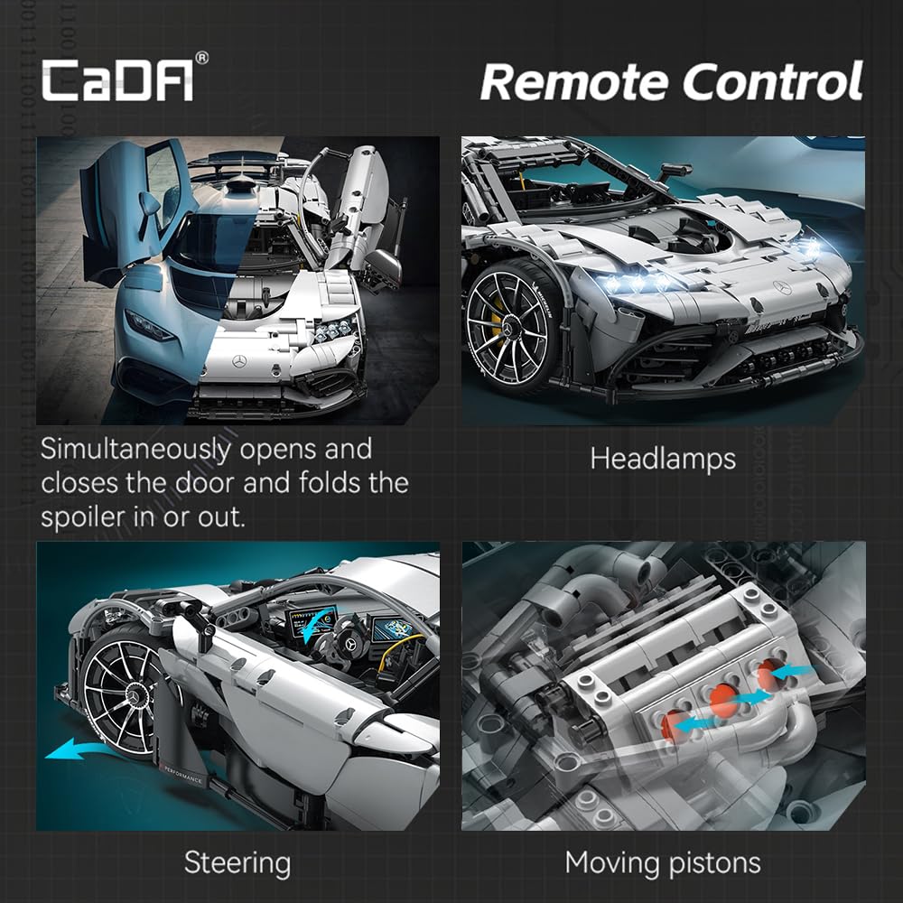 CaDA C61503W Mercedes-AMG One 1:8 Building Block Set – 3295 Pcs, Ejection Start Gameplay