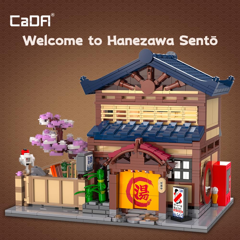 CaDA C66012W Japanese Hot Spring Hotel Building Block Model – 1,249 Pieces