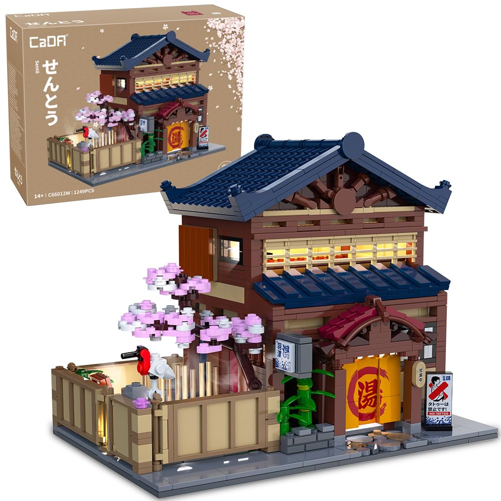 CaDA C66012W Japanese Hot Spring Hotel Building Block Model – 1,249 Pieces