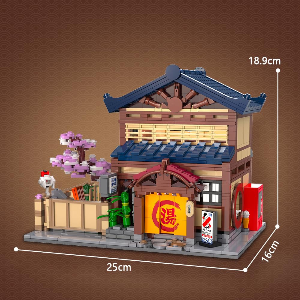 CaDA C66012W Japanese Hot Spring Hotel Building Block Model – 1,249 Pieces