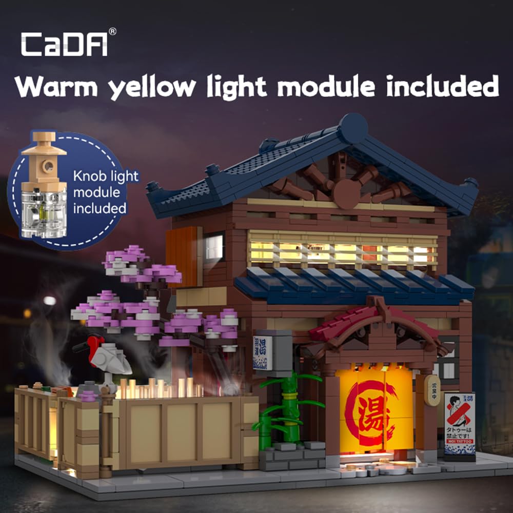 CaDA C66012W Japanese Hot Spring Hotel Building Block Model – 1,249 Pieces