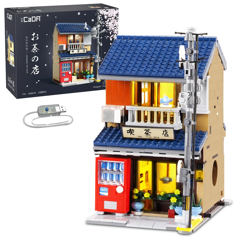 CaDA Japanese Style Tea House Building Block – C66010W with Lights (1200 Pieces)