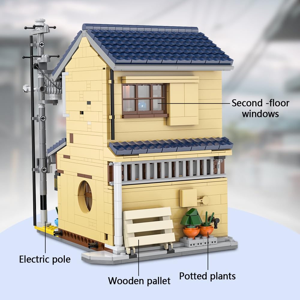 CaDA Japanese Style Tea House Building Block – C66010W with Lights (1200 Pieces)