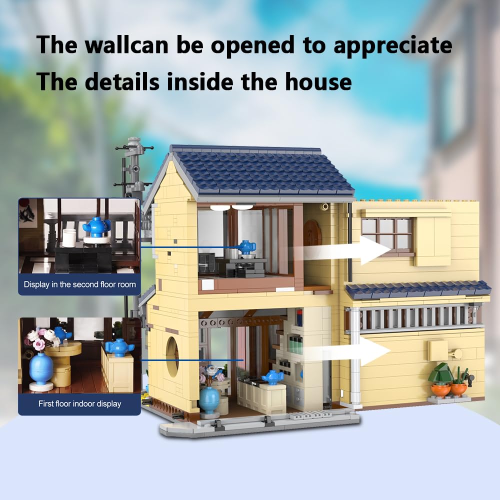 CaDA Japanese Style Tea House Building Block – C66010W with Lights (1200 Pieces)