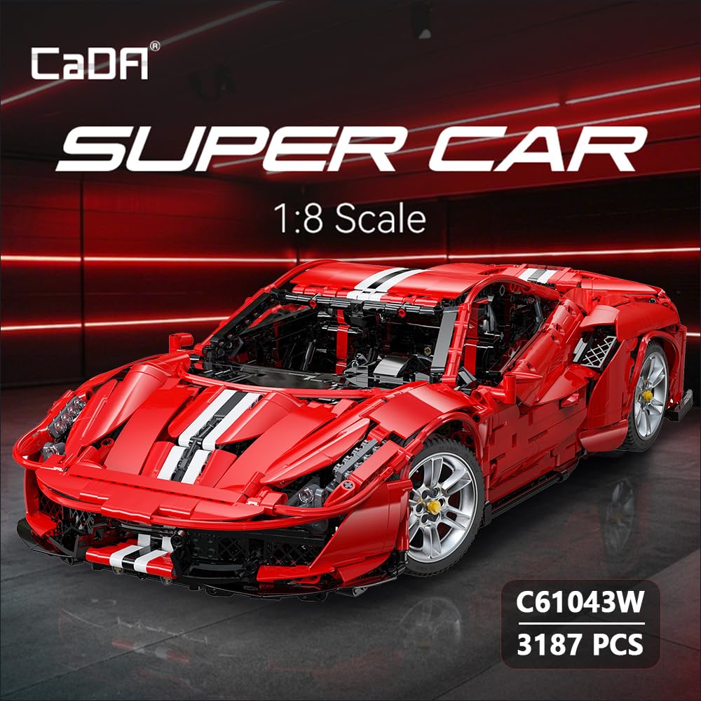 CaDA Master C61043W 1:8 Super Car Building Kit – 3236 Pcs for Adults & Teens
