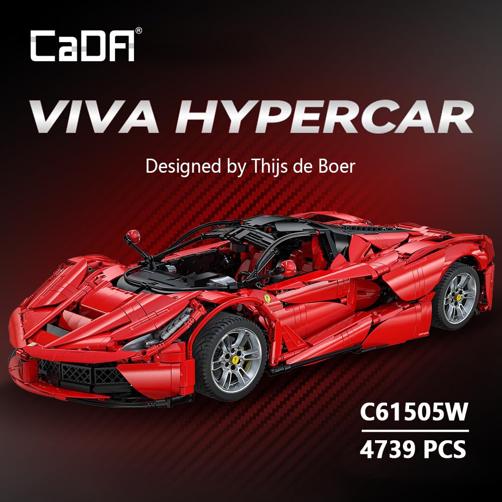 CaDA Master C61505W LaFer 1:8 Scale Supercar Kit — 4739 Pcs, Designed by Thijs de Boer