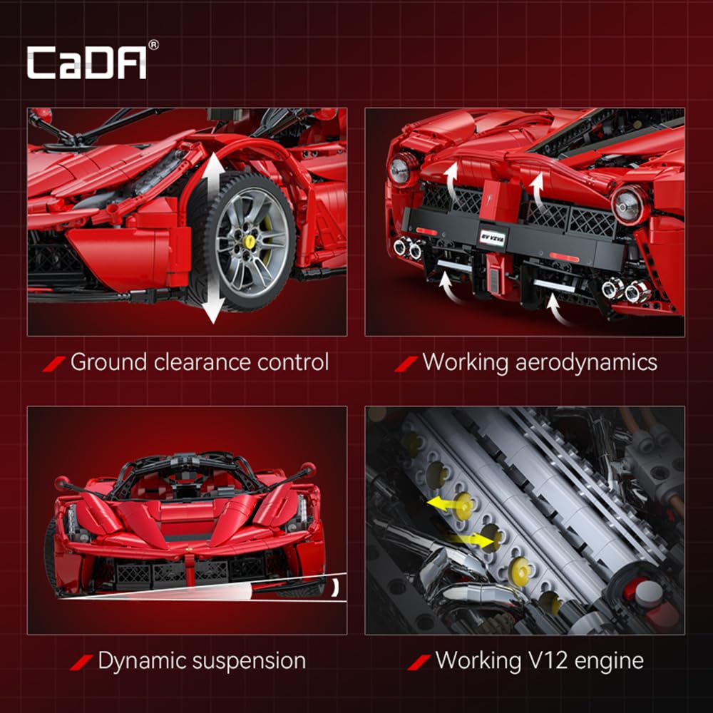 CaDA Master C61505W LaFer 1:8 Scale Supercar Kit — 4739 Pcs, Designed by Thijs de Boer
