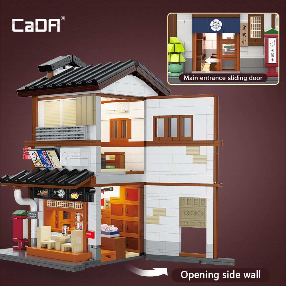 CaDA Master C66019W Yakitori Izakaya House – 1,195-Piece LED Brick Kit for Adults