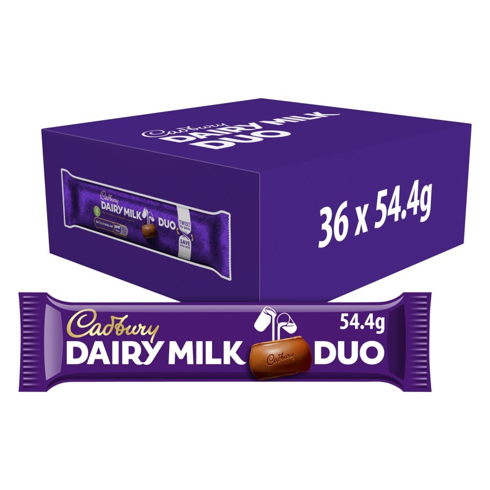 Cadbury Dairy Milk Duo Chocolate Bars 54.4g (Case of 36)