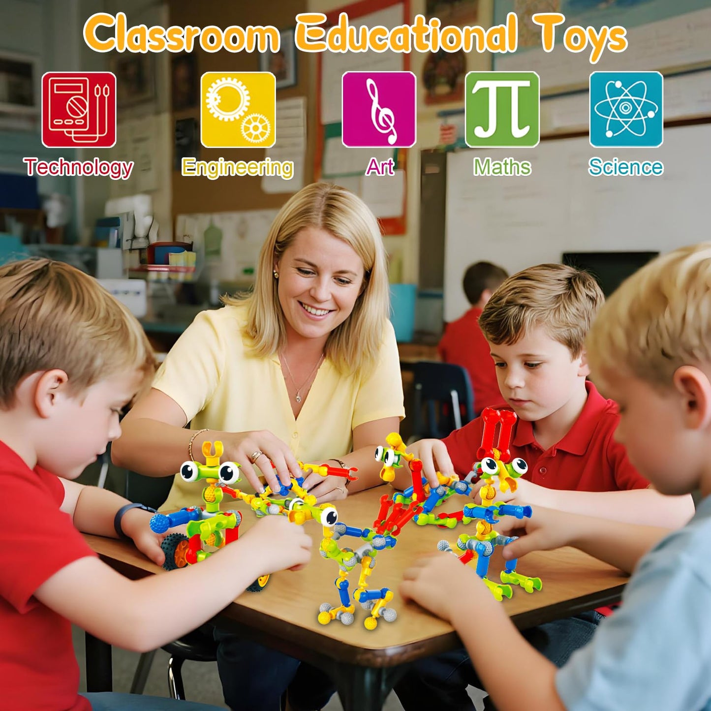 Caferria Building Blocks STEM Toys – 142 Pcs for 3–8 Years
