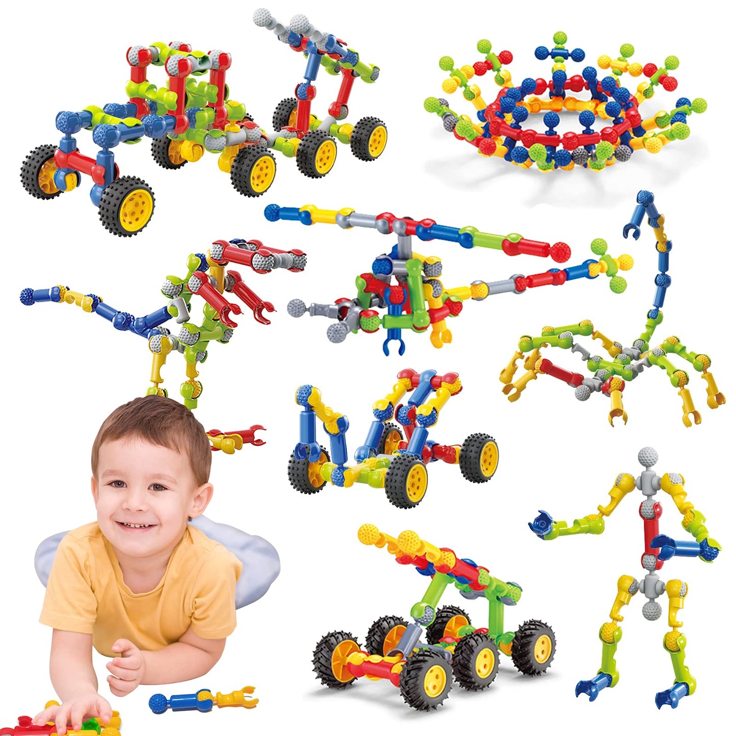 Caferria Kids Building Kit STEM Toys - 110 Pcs Construction Set for Ages 3-10