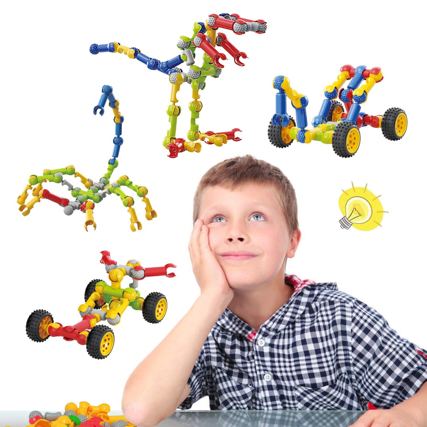Caferria Kids Building Kit STEM Toys - 110 Pcs Construction Set for Ages 3-10