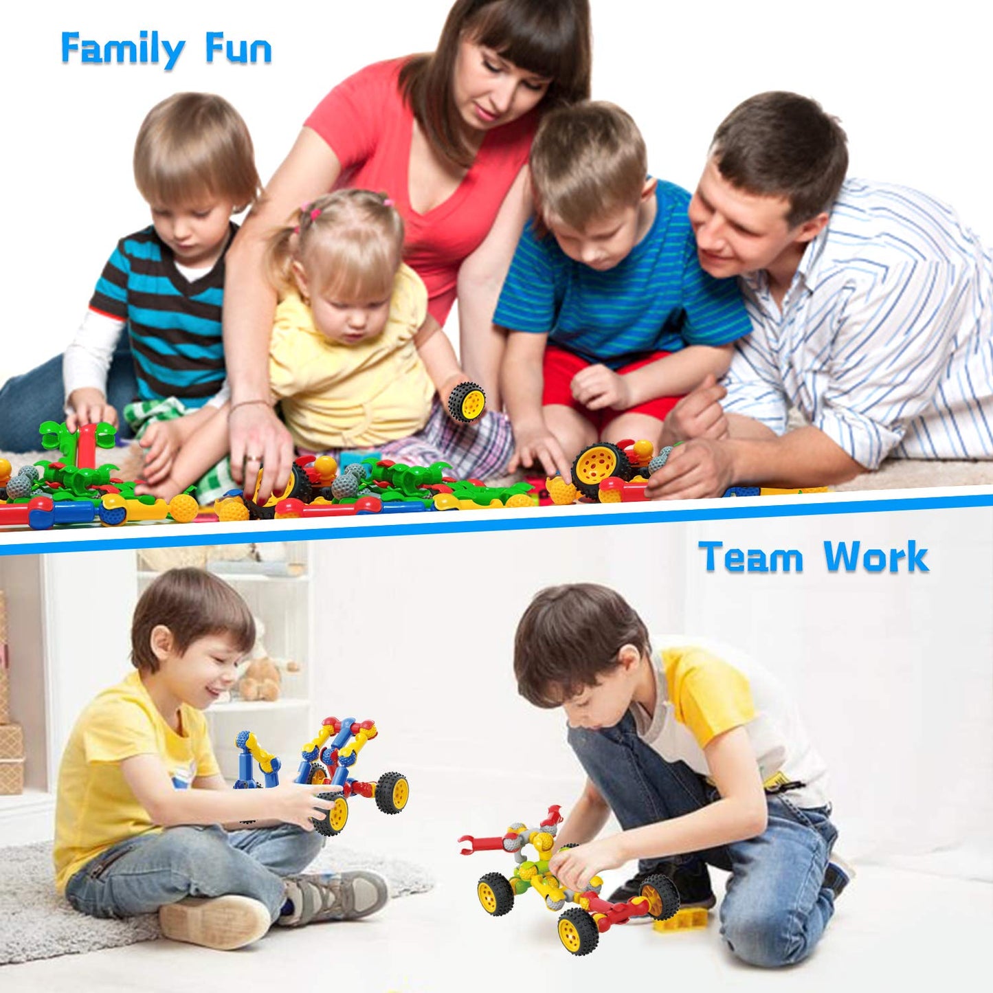 Caferria Kids Building Kit STEM Toys - 110 Pcs Construction Set for Ages 3-10