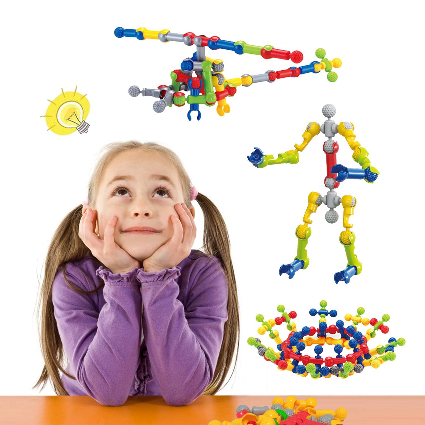 Caferria Kids Building Kit STEM Toys - 110 Pcs Construction Set for Ages 3-10