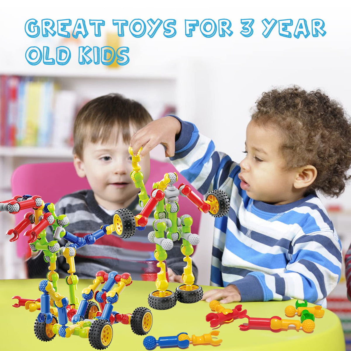 Caferria 170-Piece Building Toys for Kids 4-8 with Storage Box | STEM Blocks & Idea Guide