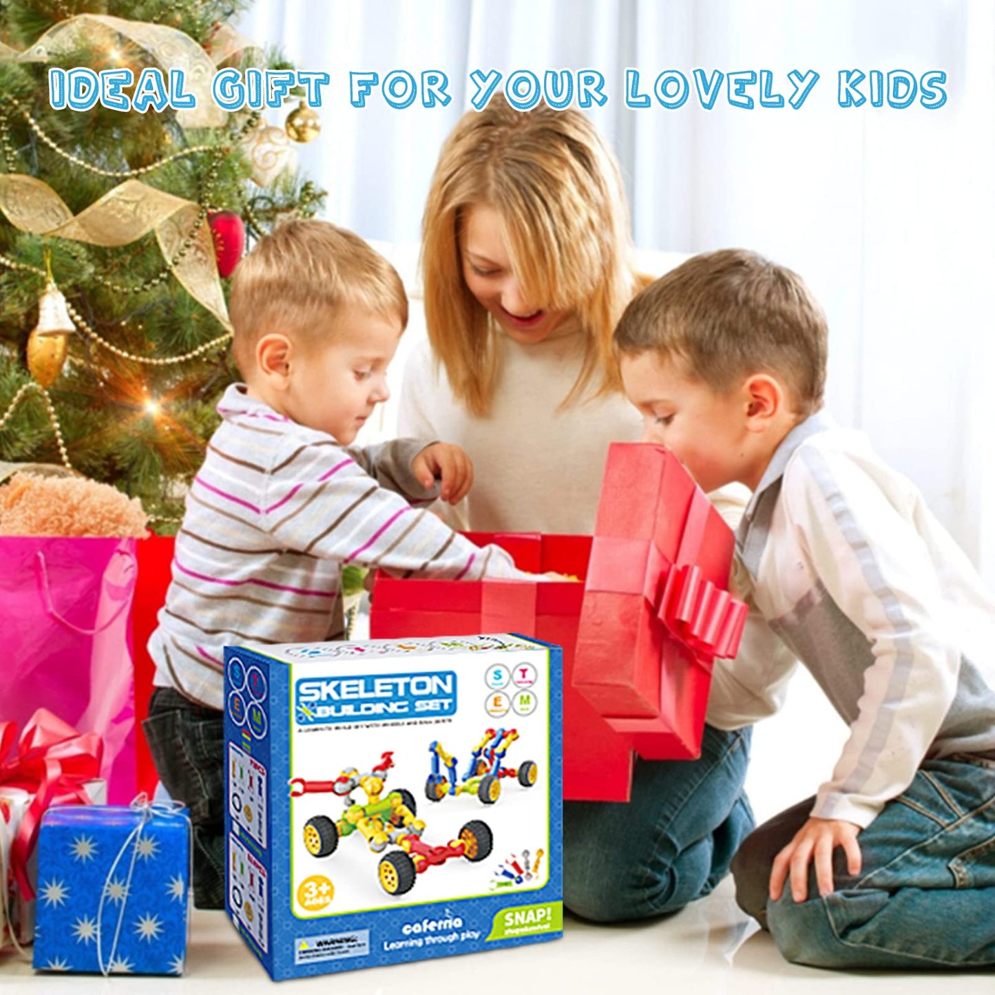 Caferria Kids Building Kit STEM Toys - 110 Pcs Construction Set for Ages 3-10