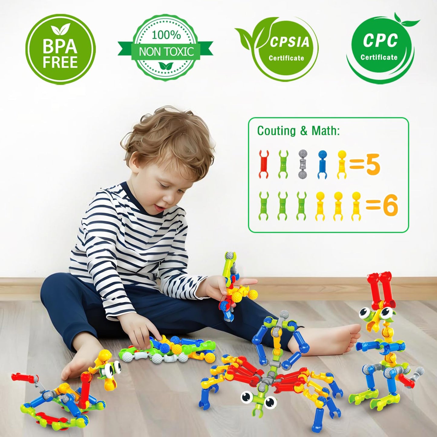 Caferria Building Blocks STEM Toys – 142 Pcs for 3–8 Years
