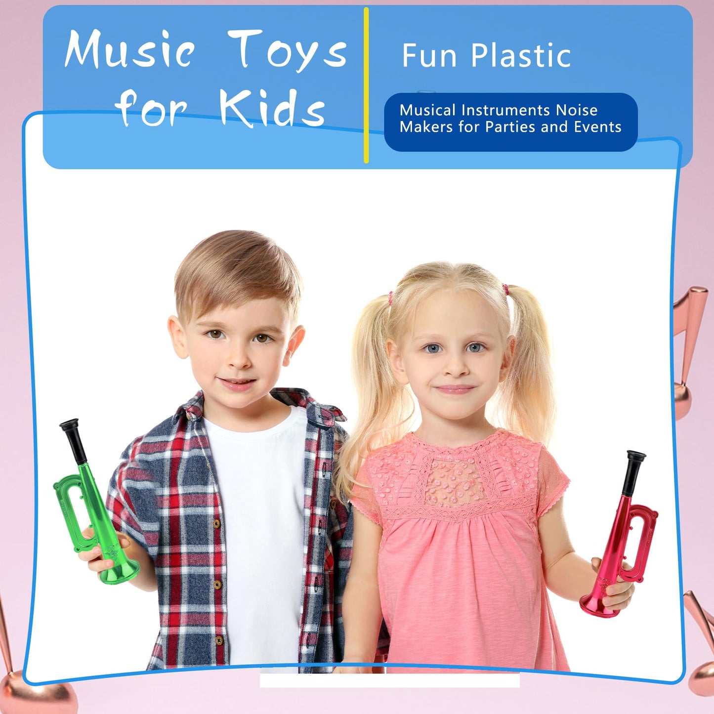 Cagemoga 18-Pack Kid Trumpet – 7-Inch Mini Trumpet Toys for Kids, Party Favors