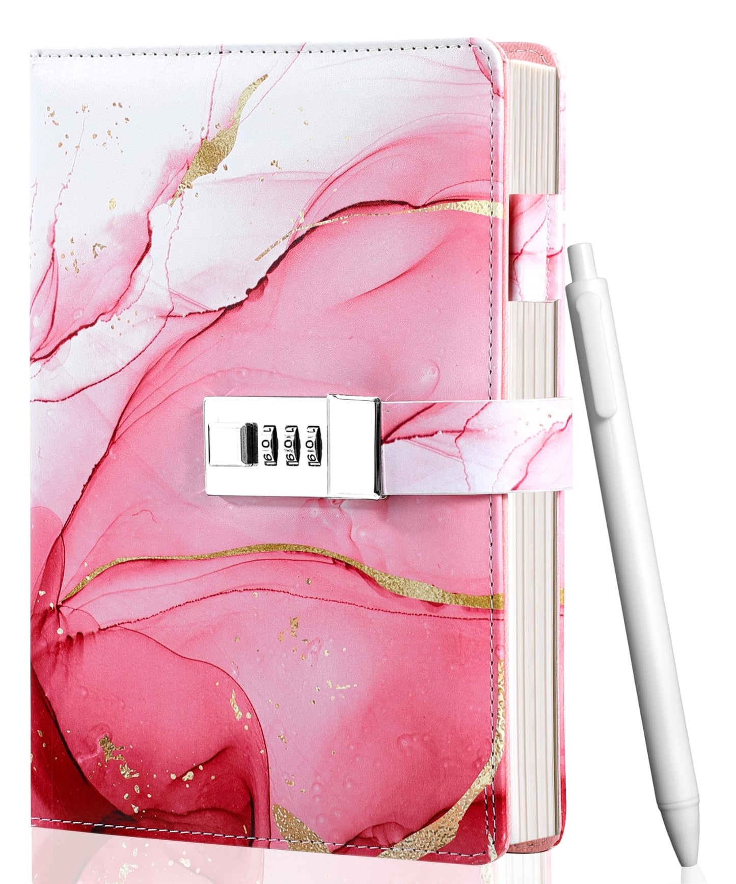 CAGIE Diary with Lock for Girls – A5 Refillable Locked Journal Kit, Pink