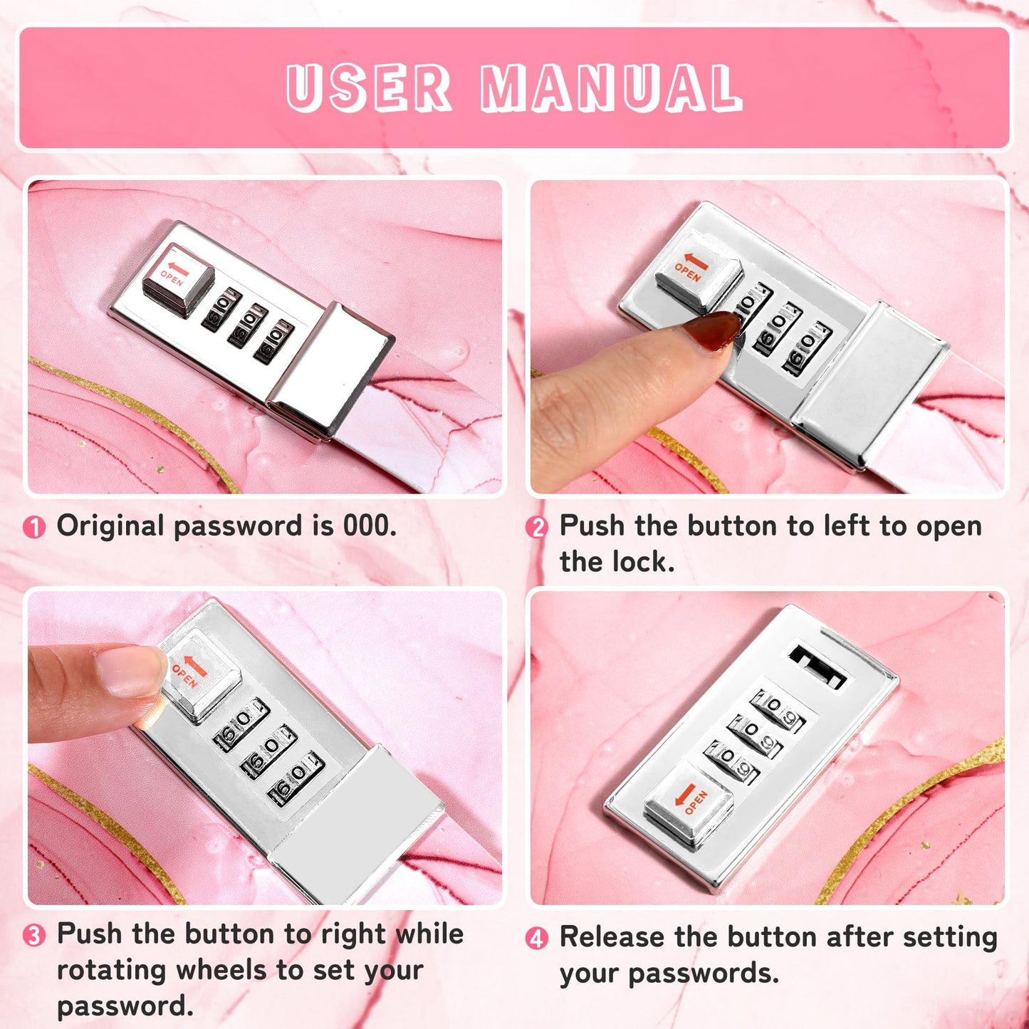 CAGIE Diary with Lock for Girls – A5 Refillable Locked Journal Kit, Pink