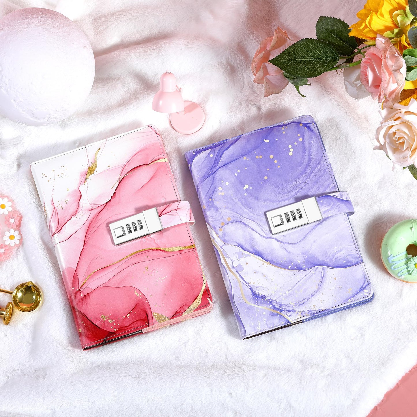 CAGIE Diary with Lock for Girls – A5 Refillable Locked Journal Kit, Pink