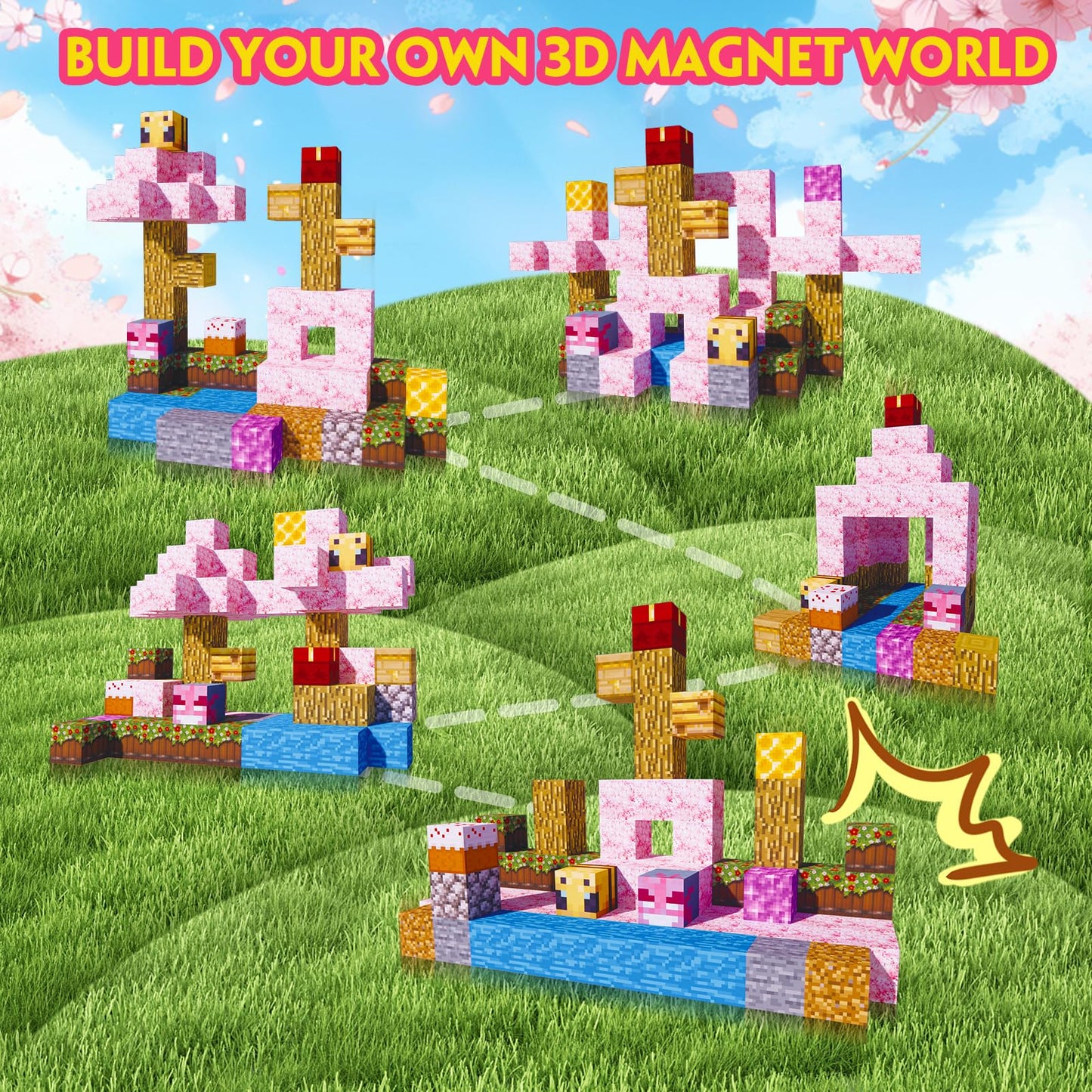 Cagwulle Building Blocks Toy – 80pc Magnetic 3D Cubes for STEM & Creative Play