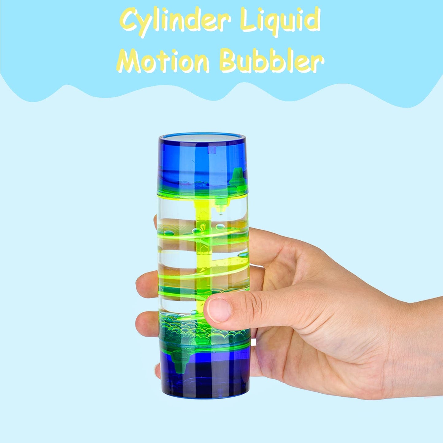 CAILINK Liquid Motion Bubbler – Cylinder Timer for Sensory Play & Desk Decor
