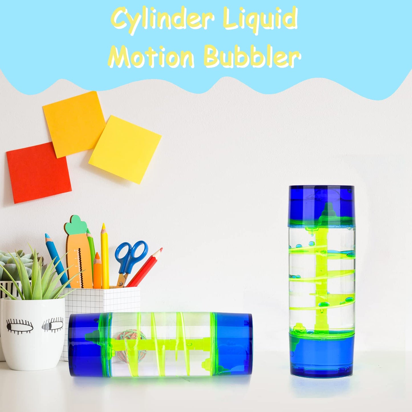 CAILINK Liquid Motion Bubbler – Cylinder Timer for Sensory Play & Desk Decor