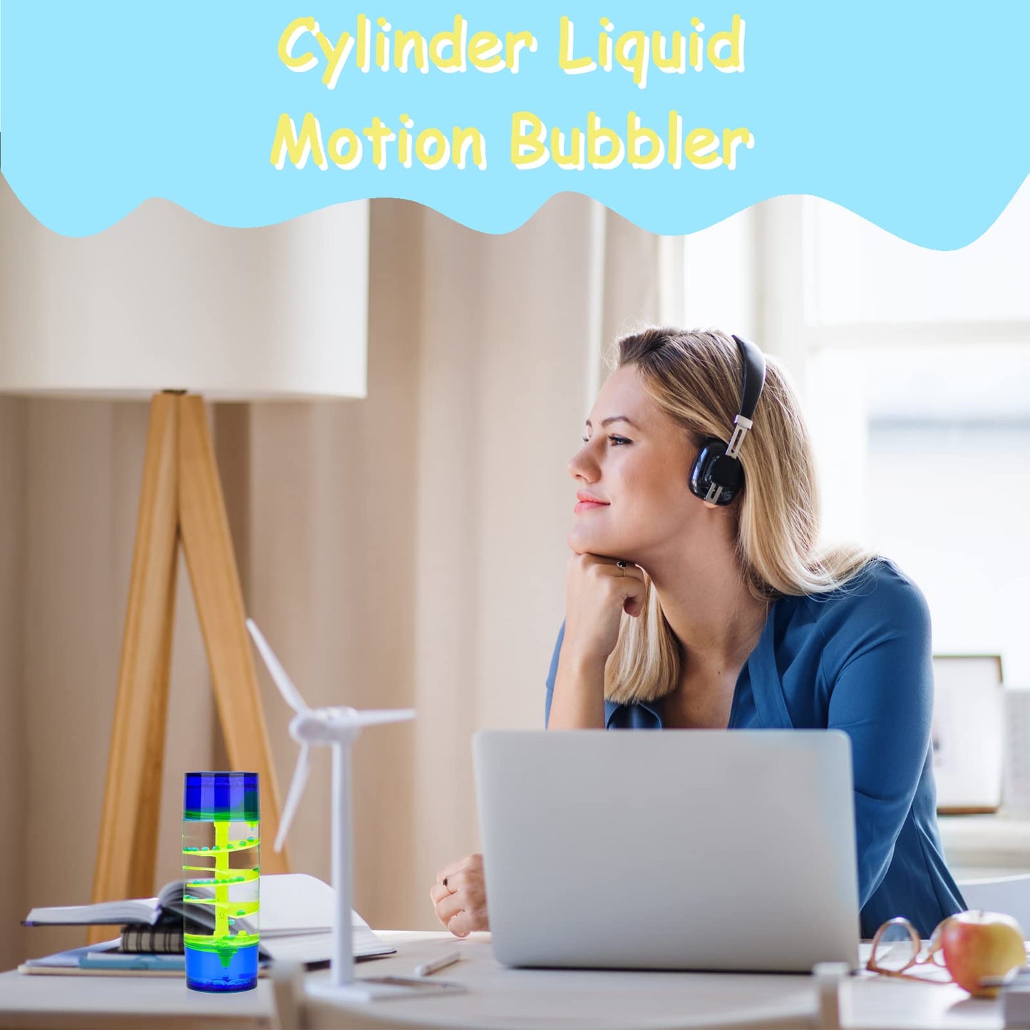 CAILINK Liquid Motion Bubbler – Cylinder Timer for Sensory Play & Desk Decor