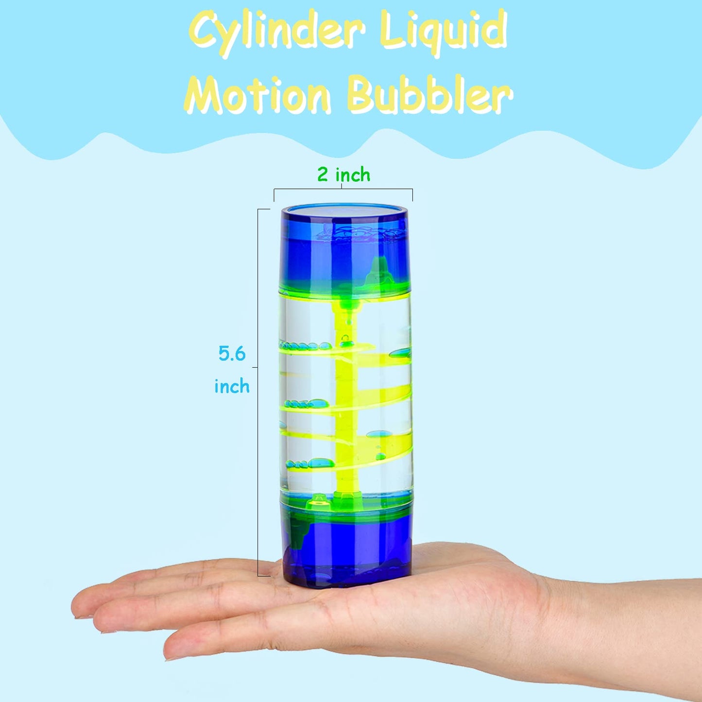 CAILINK Liquid Motion Bubbler – Cylinder Timer for Sensory Play & Desk Decor