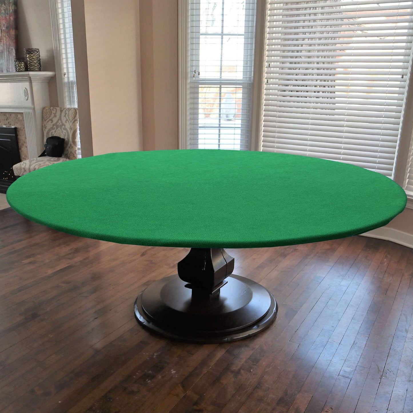 CAIT CHAPMAN HOME COLLECTION Green Felt Game Table Cover | Fits 62–66 Inches Round, Hexagon, or Octagonal Tables